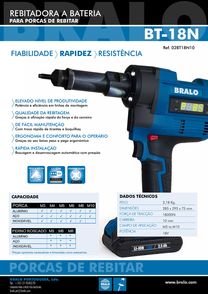 thumbnail of BRALO – Máquina Bateria Porcas Cravar – BT-18N